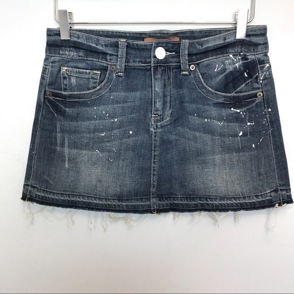 Seven 7 Denim Micro Mini Released Hem Bleach Detail 25 - Picture 2 of 8